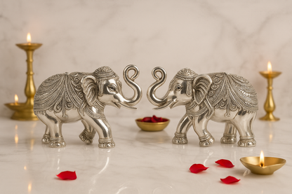 Silver Twin Elephant