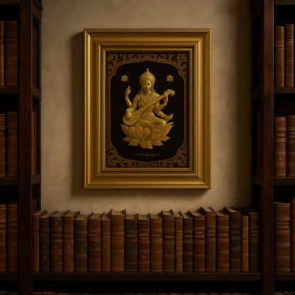 Saraswati Gold Frame